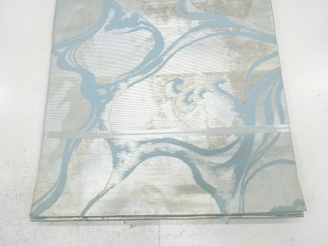  アンティーク　川島織物製　荒波模様織り出し袋帯（材料）